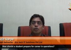 How should a student prepare for career in operations? (Head Deliveries – Eco tech IT Solution Pvt Ltd).